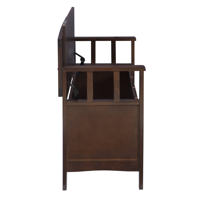 Alcott Hill® Garrity 50” Slat Back Hidden Storage Wood Bench with Flip Top Seat & Reviews Wayfair